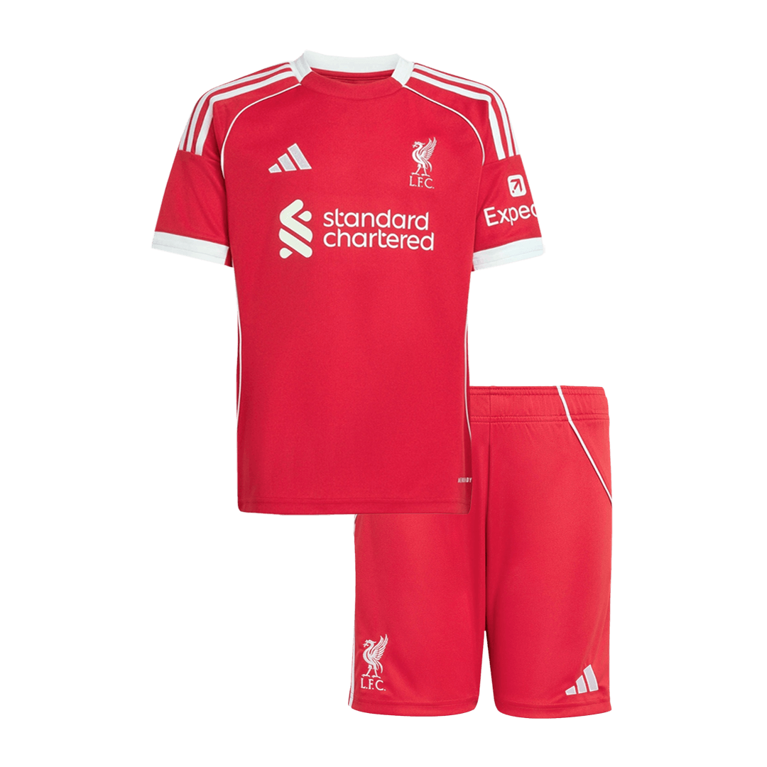 Liverpool Home Kids Soccer Jerseys Kit 2025/26 - gogoalshop