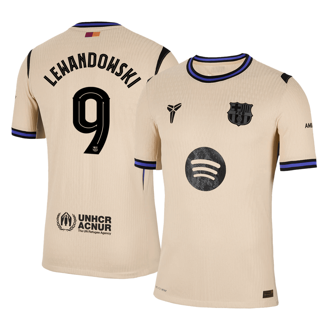 LEWANDOWSKI #9 Barcelona Away Authentic Soccer Jersey 2025/26