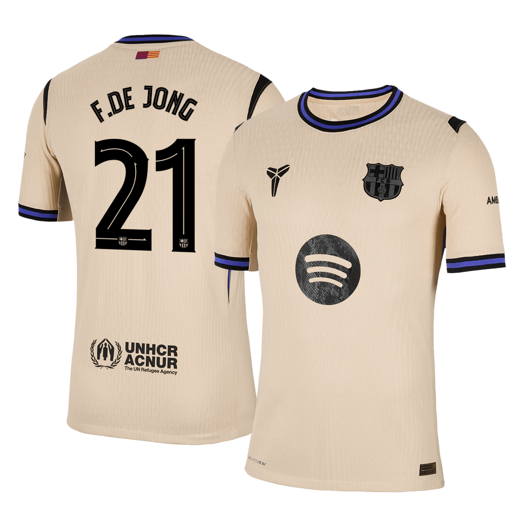 F.DE JONG #21 Barcelona Away Authentic Soccer Jersey 2025/26 - UCL - gogoalshop