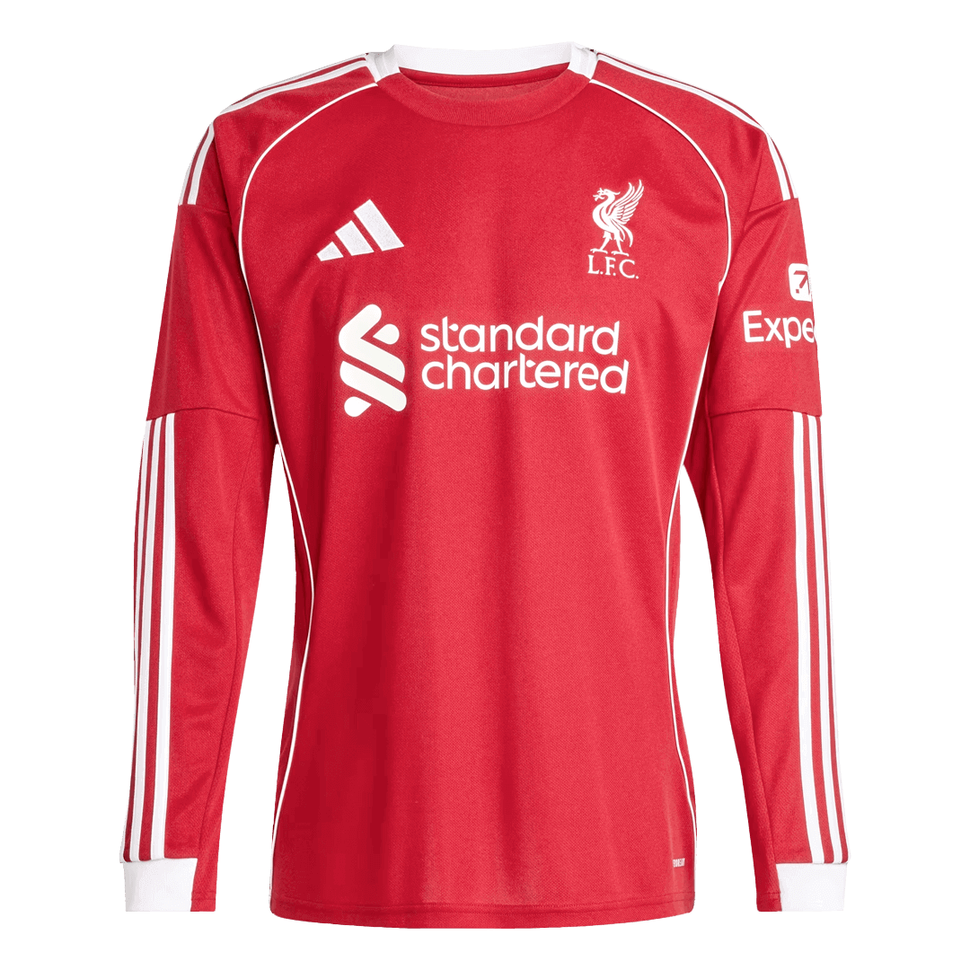 Liverpool Home Long Sleeve Jersey 2025/26 - gogoalshop