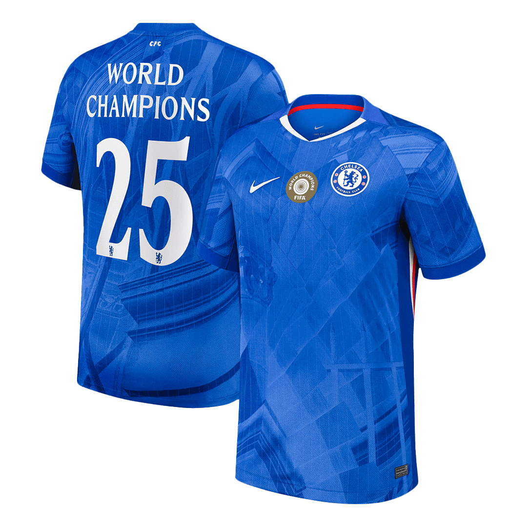 WORLD CHAMPIONS #25 Chelsea Home Soccer Jersey 2025/26 - gogoalshop
