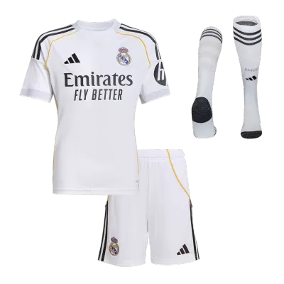 Real Madrid Home Kids Soccer Jerseys Full Kit 2025/26 - gogoalshop