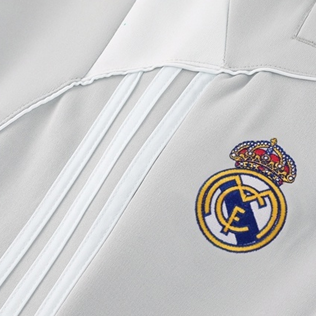 Real Madrid Home Jacket Tracksuit 2025/26 Gray - gogoalshop