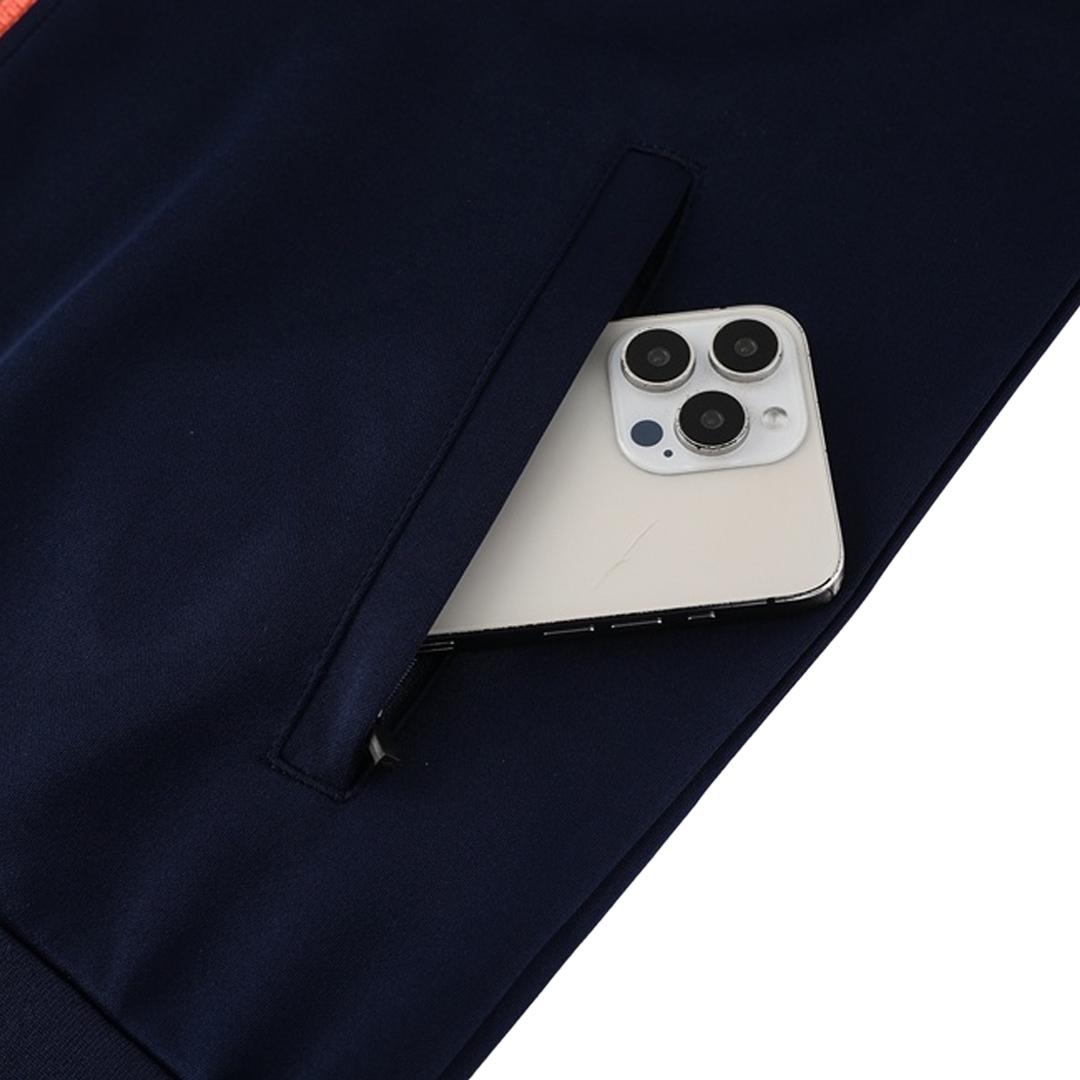 Barcelona Jacket Tracksuit 2025/26 Navy&Orange - gogoalshop