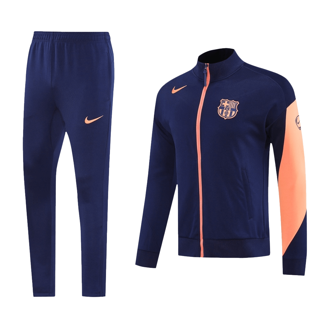 Barcelona Jacket Tracksuit 2025/26 Navy&Orange - gogoalshop