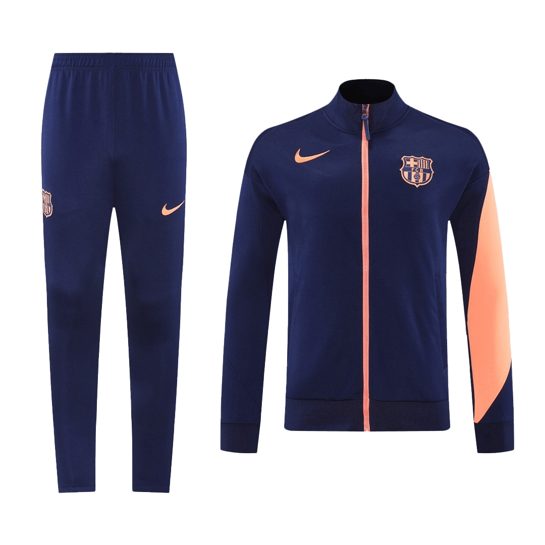 Barcelona Jacket Tracksuit 2025/26 Navy&Orange - gogoalshop