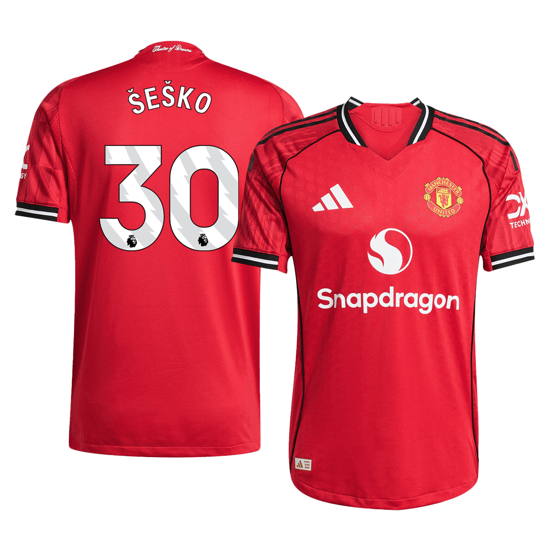 ŠEŠKO #30 Manchester United Home Player Version Jersey 2025/26 - gogoalshop