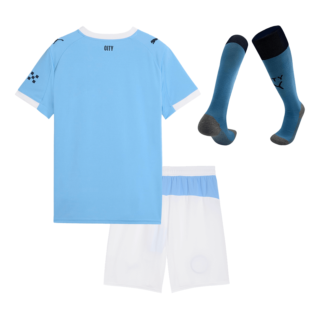 Manchester City Home Kids Soccer Jerseys Full Kit 2025/26 - gogoalshop