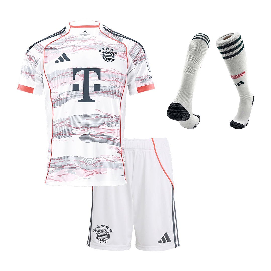 Bayern Munich Away Kids Soccer Jerseys Full Kit 2025/26 - gogoalshop