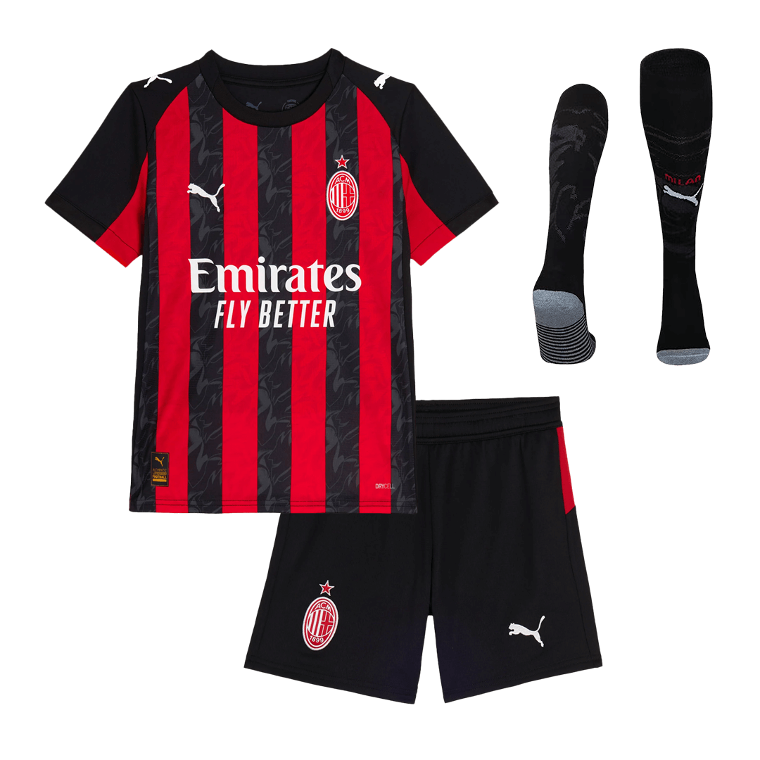 AC Milan Home Kids Soccer Jerseys Full Kit 2025/26 - gogoalshop
