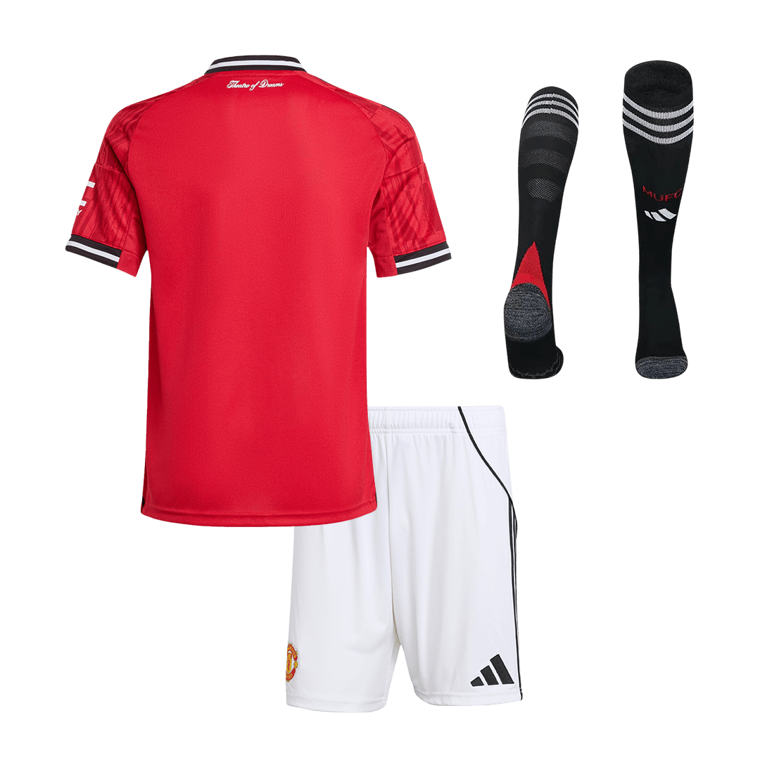 Manchester United Home Kids Soccer Jerseys Full Kit 2025/26 - gogoalshop
