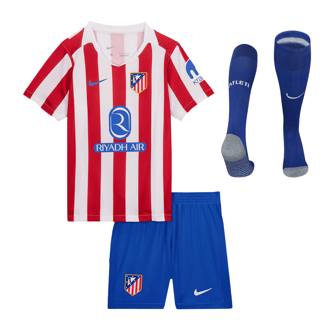 Atletico Madrid Home Kids Soccer Jerseys Full Kit 2025/26 - gogoalshop