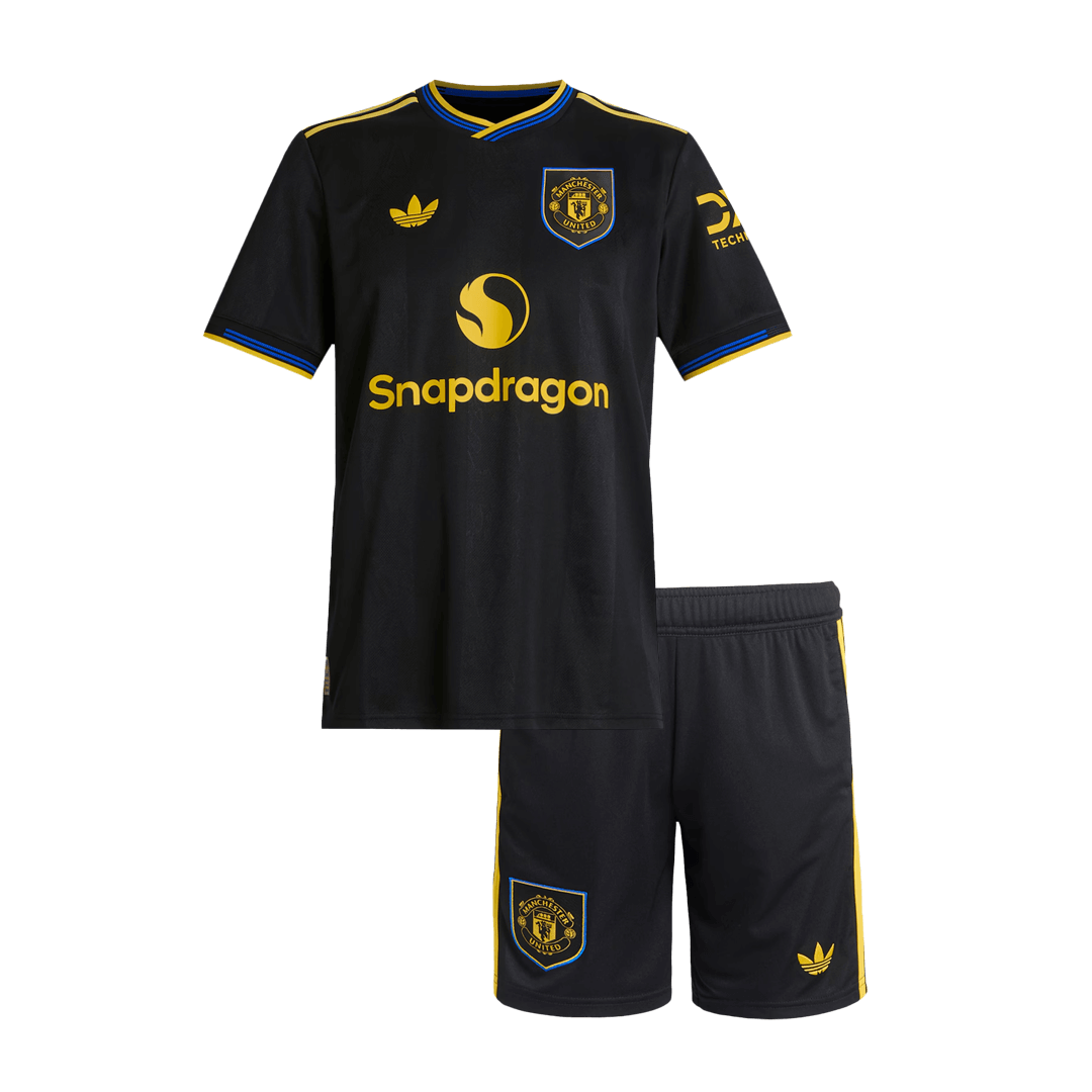 Manchester United Third Away Kids Soccer Jerseys Kit 2025/26 - gogoalshop