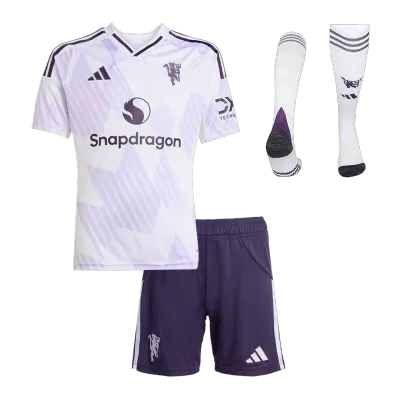 Manchester United Away Kids Soccer Jerseys Full Kit 2025/26 - gogoalshop