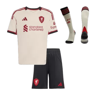 Liverpool Away Kids Soccer Jerseys Full Kit 2025/26 - gogoalshop