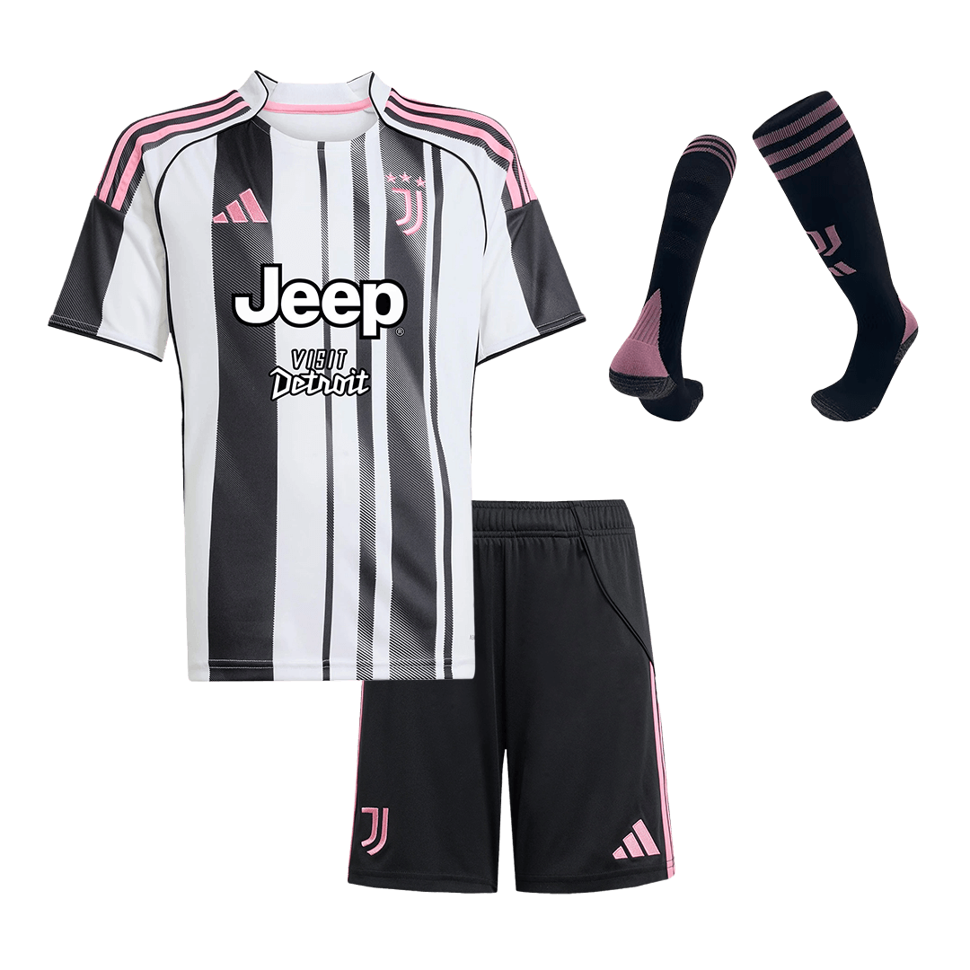 Juventus Home Kids Soccer Jerseys Full Kit 2025/26 - gogoalshop