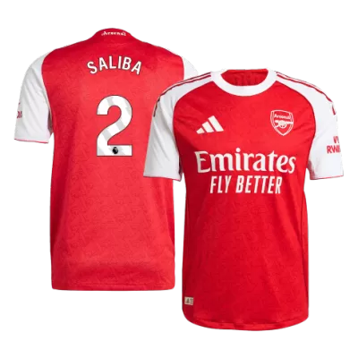 SALIBA #2 Arsenal Home Authentic Soccer Jersey 2025/26 - gogoalshop