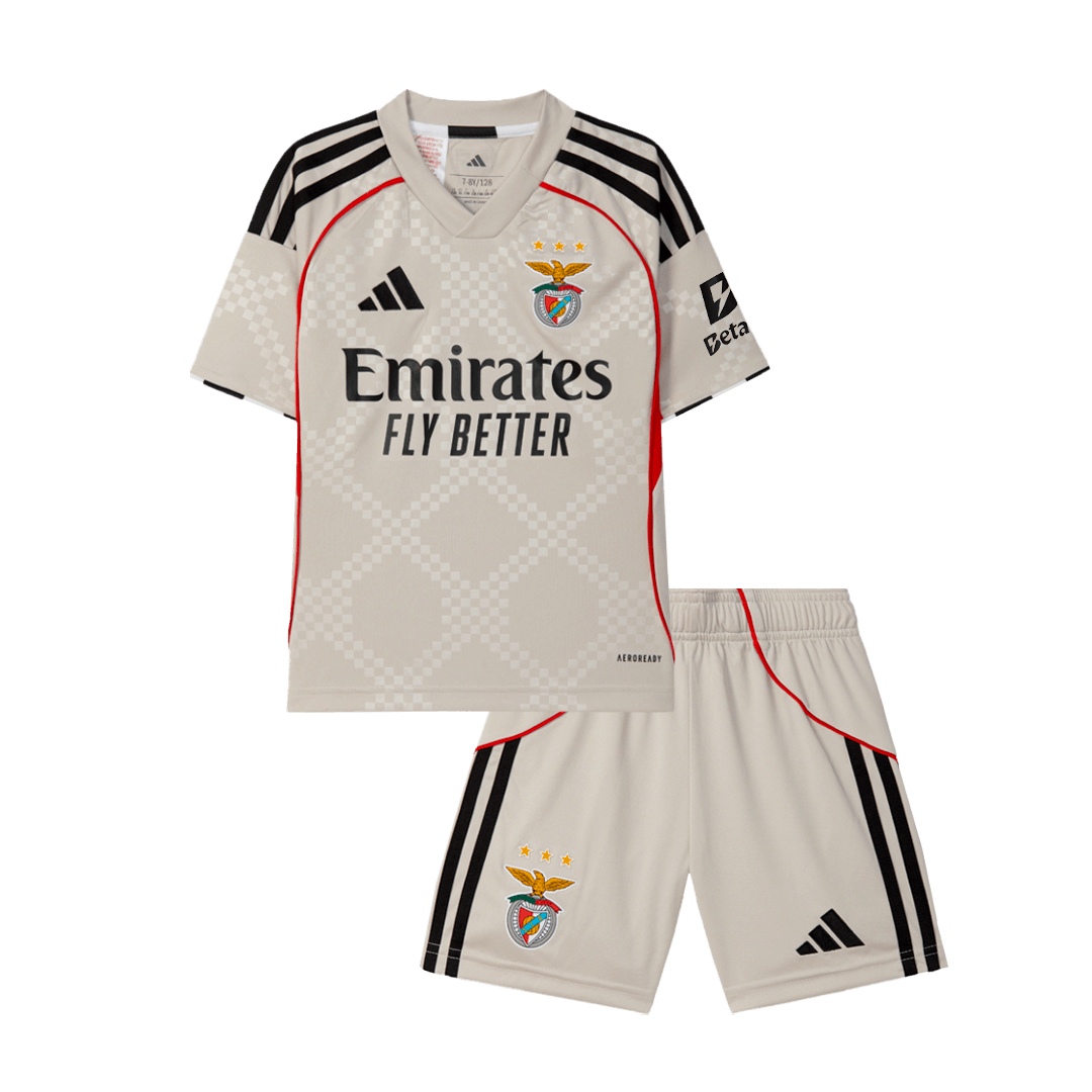 Benfica Away Kids Soccer Jerseys Kit 2025/26 - gogoalshop