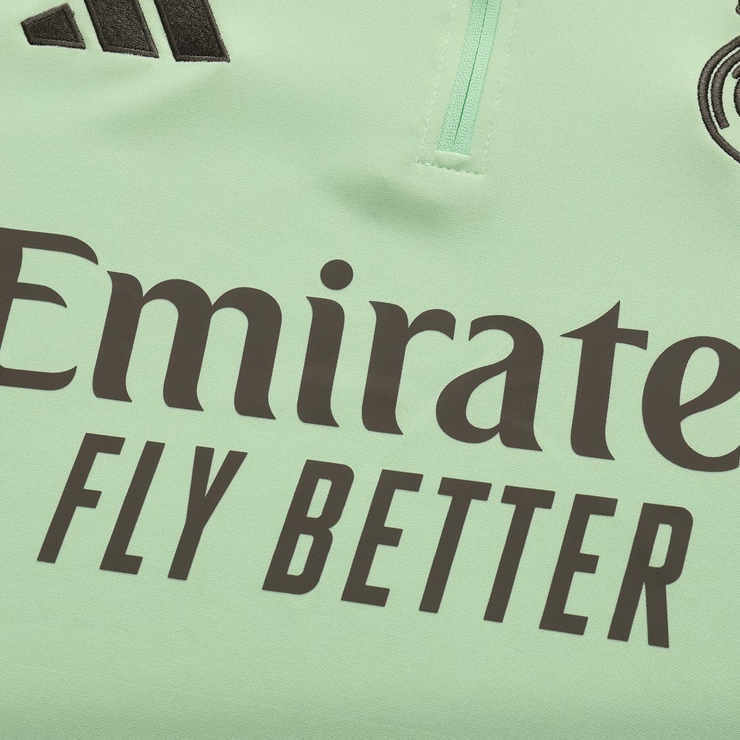 Real Madrid 1/4 Zip Tracksuit 2025/26 Kids Green - gogoalshop
