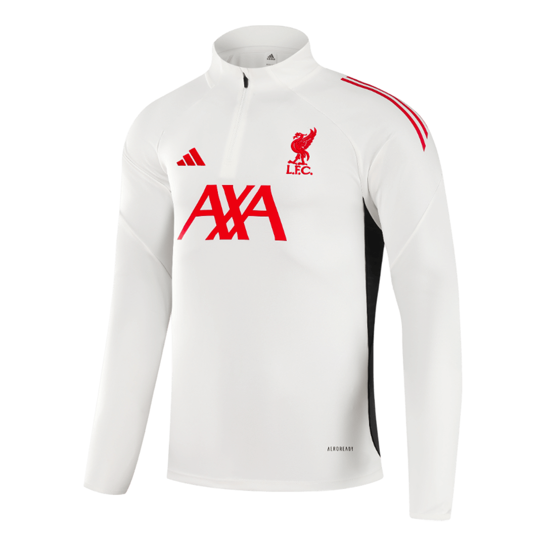 Liverpool 1/4 Zip Tracksuit 2025/26 White - gogoalshop