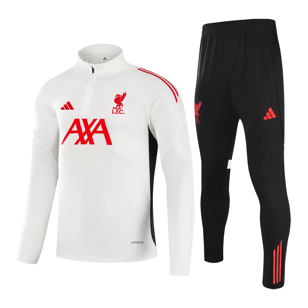 Liverpool 1/4 Zip Tracksuit 2025/26 White - gogoalshop
