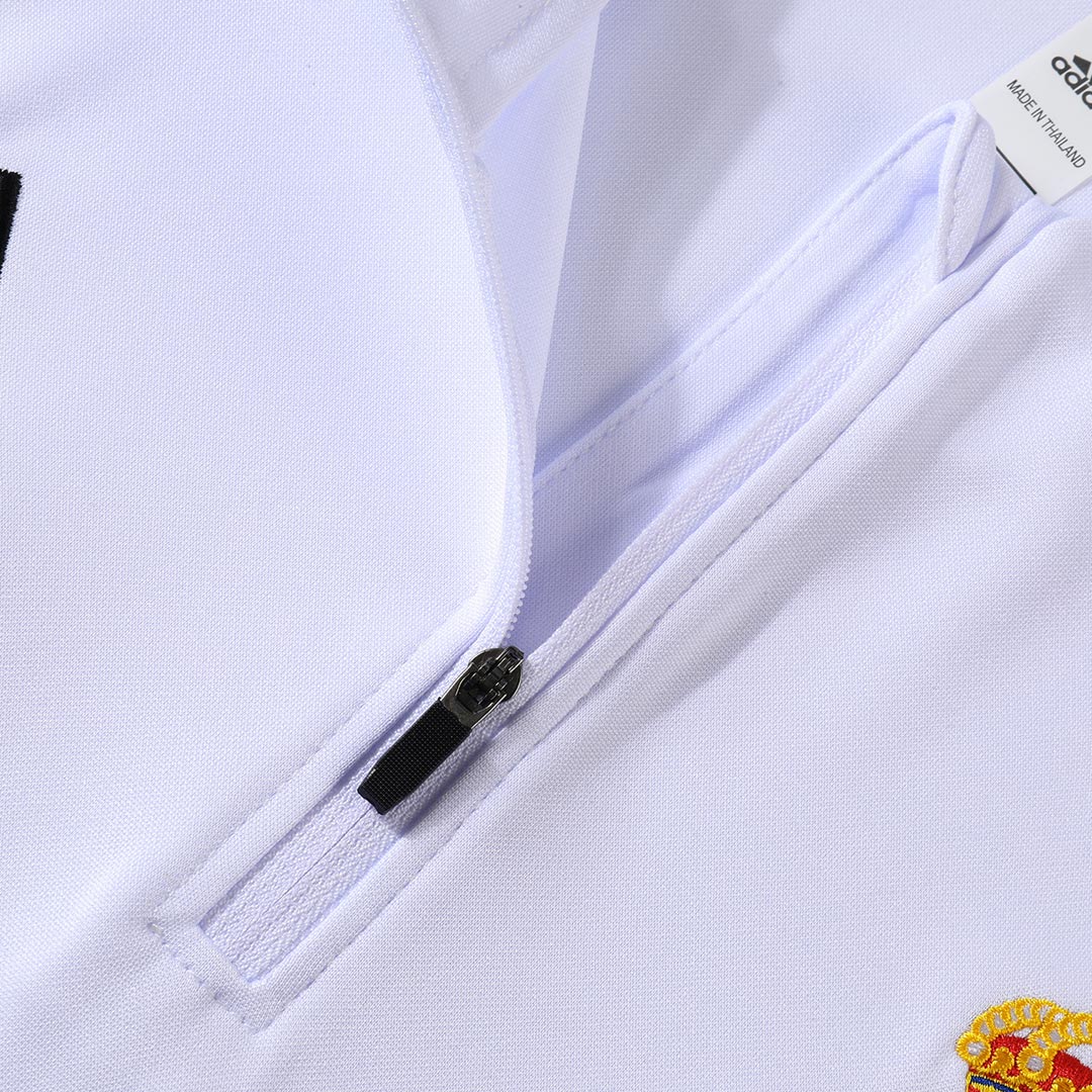Real Madrid 1/4 Zip Tracksuit 2025/26 White - gogoalshop