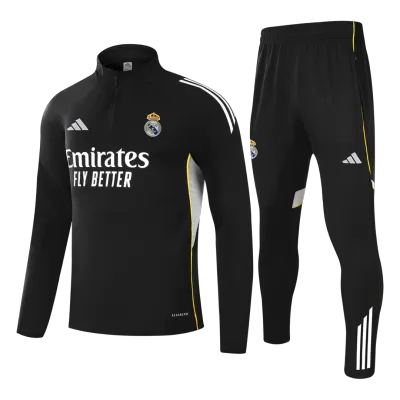 Real Madrid 1/4 Zip Tracksuit 2025/26 Black - gogoalshop