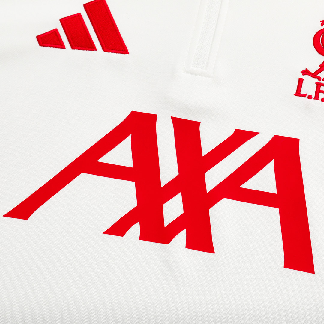Liverpool 1/4 Zip Tracksuit 2025/26 Kids White - gogoalshop
