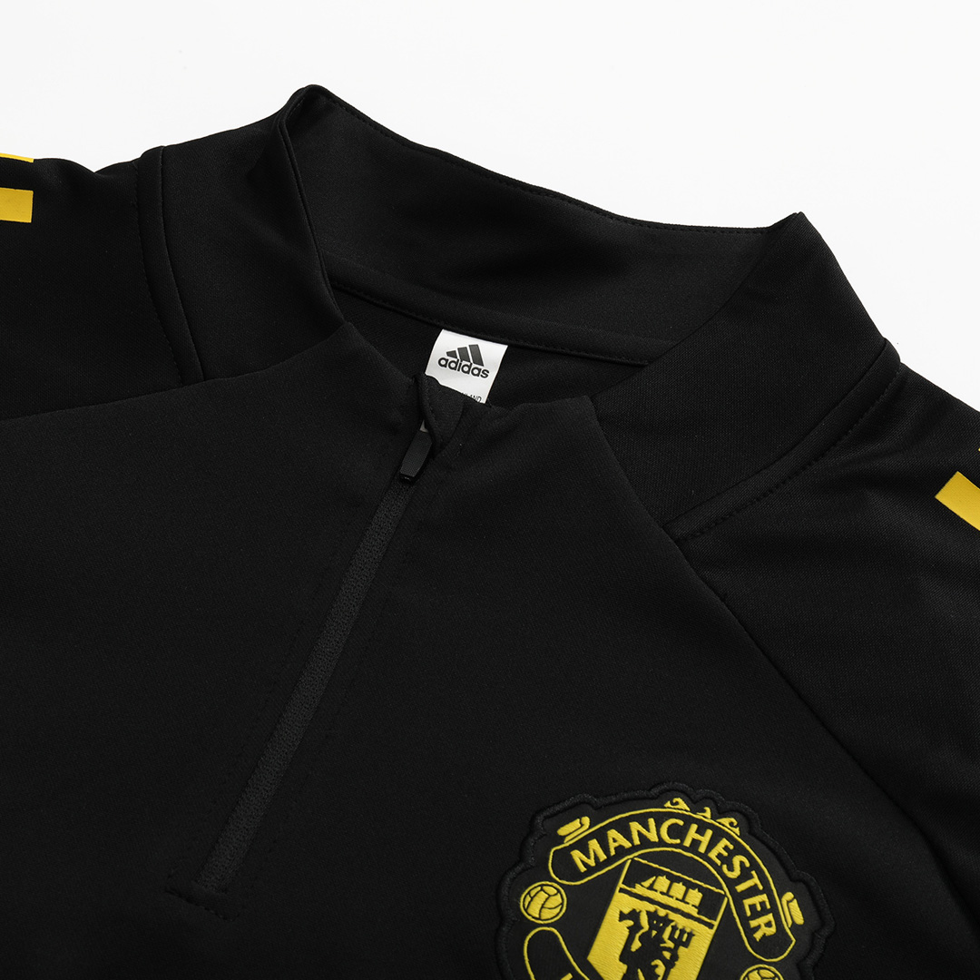Manchester United 1/4 Zip Tracksuit 2025/26 Kids Black - gogoalshop