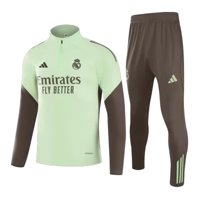 Real Madrid 1/4 Zip Tracksuit 2025/26 Kids Green - gogoalshop