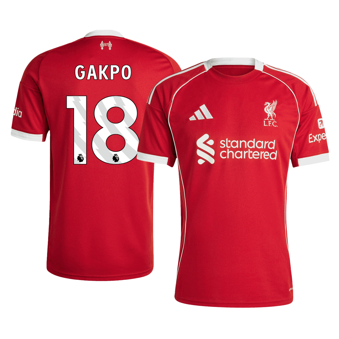 GAKPO #18 Liverpool Home Soccer Jersey 2025/26 - gogoalshop