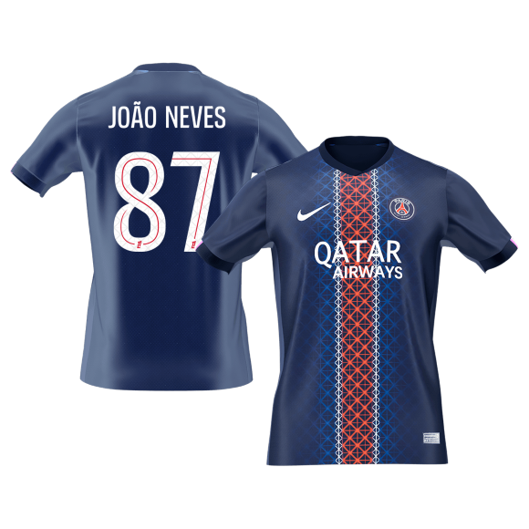 JOÃO NEVES #87 PSG Home Soccer Jersey 2025/26 - gogoalshop