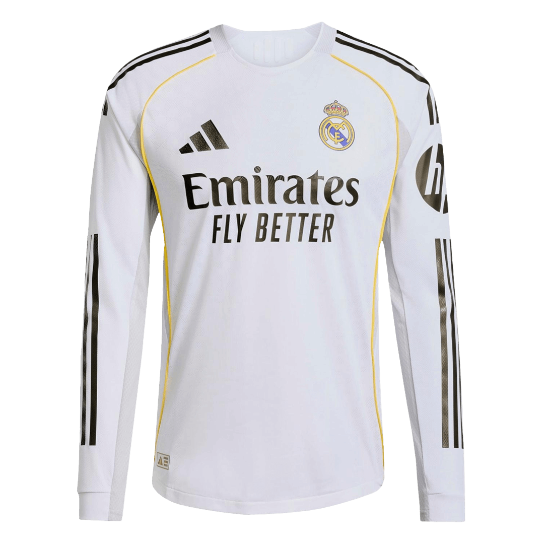 Real Madrid Home Long Sleeve Player Version Jersey 2025/26 - gogoalshop