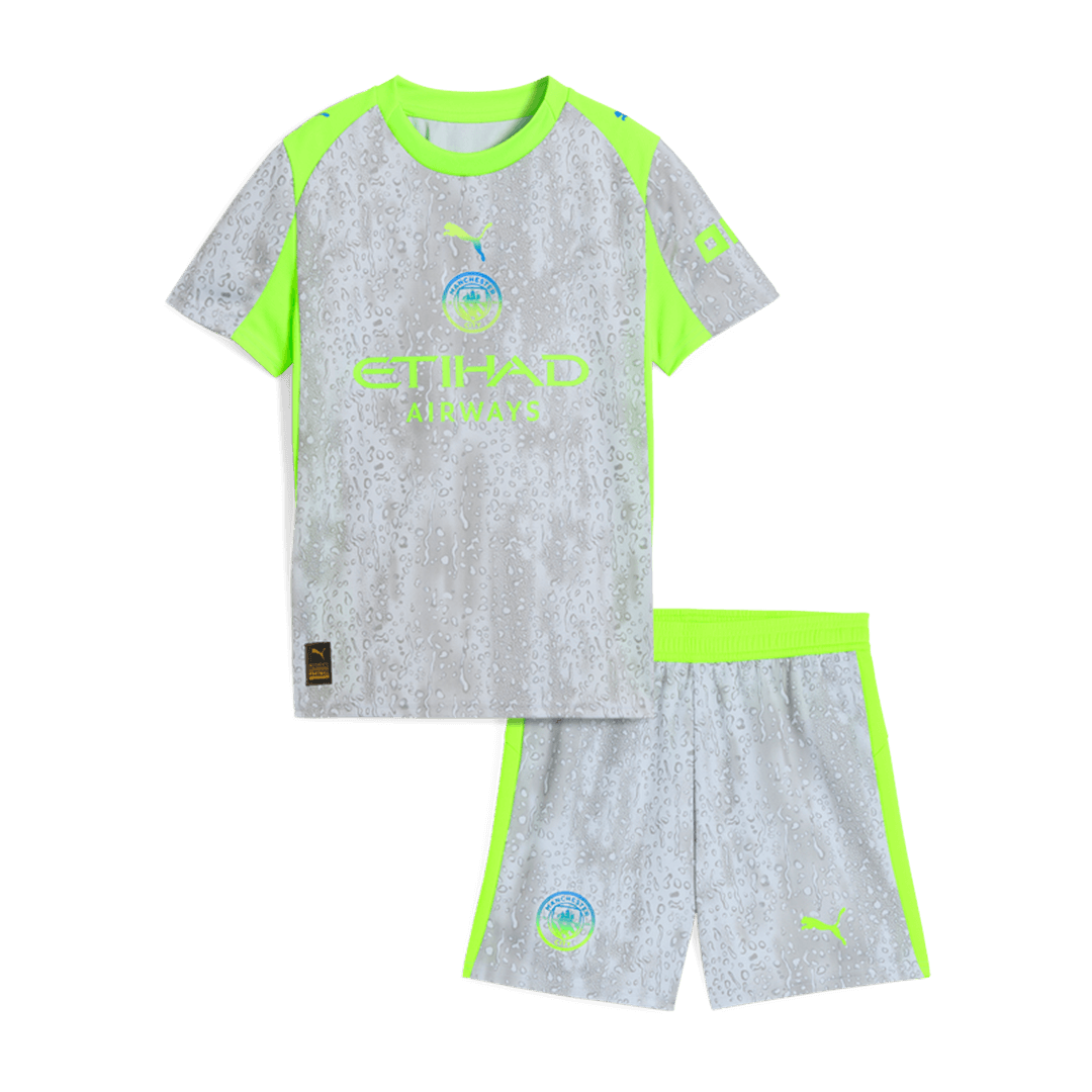 Manchester City Third Away Kids Soccer Jerseys Kit 2025/26 - gogoalshop