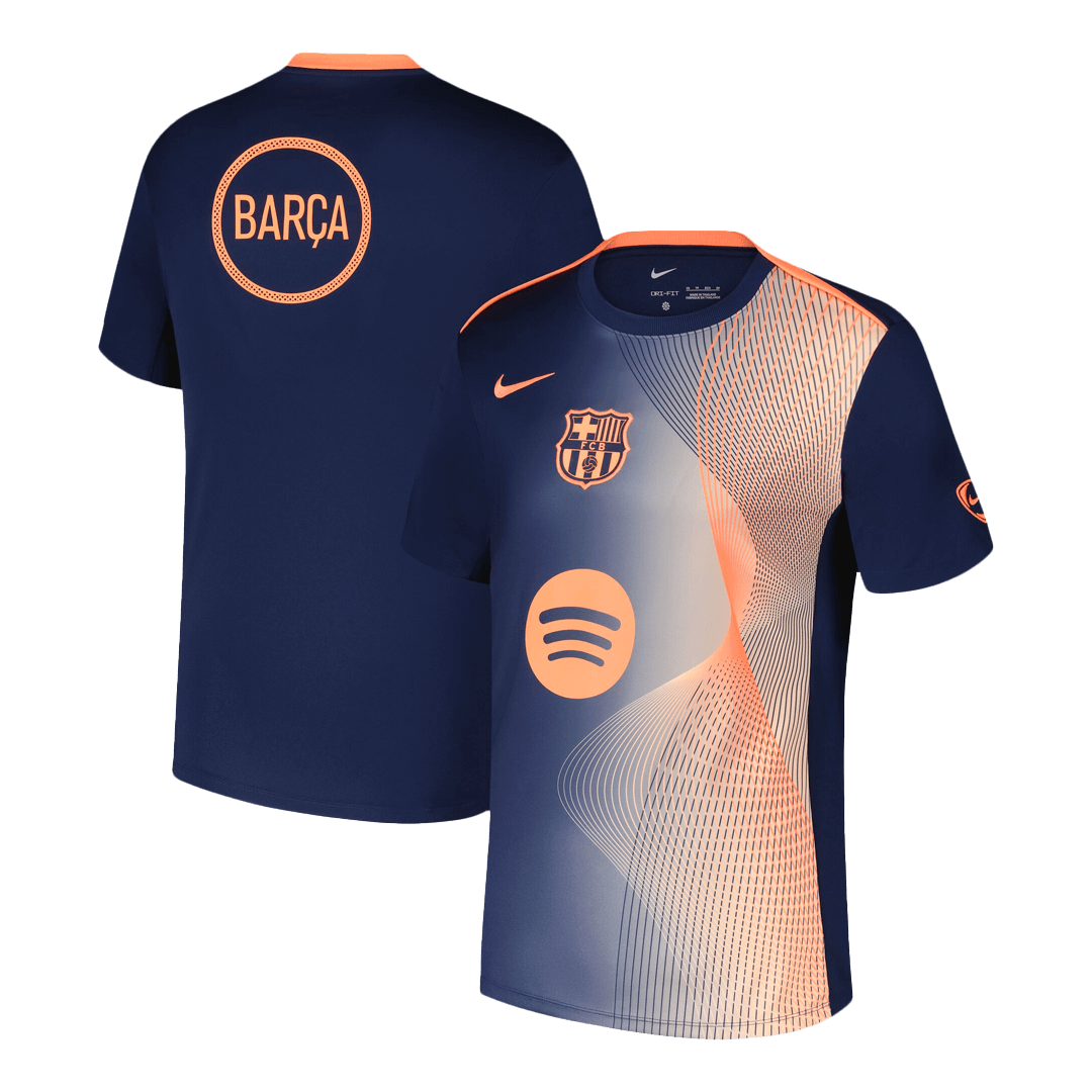Barcelona Pre-Match Soccer Jersey 2025/26 Orange&Black - gogoalshop