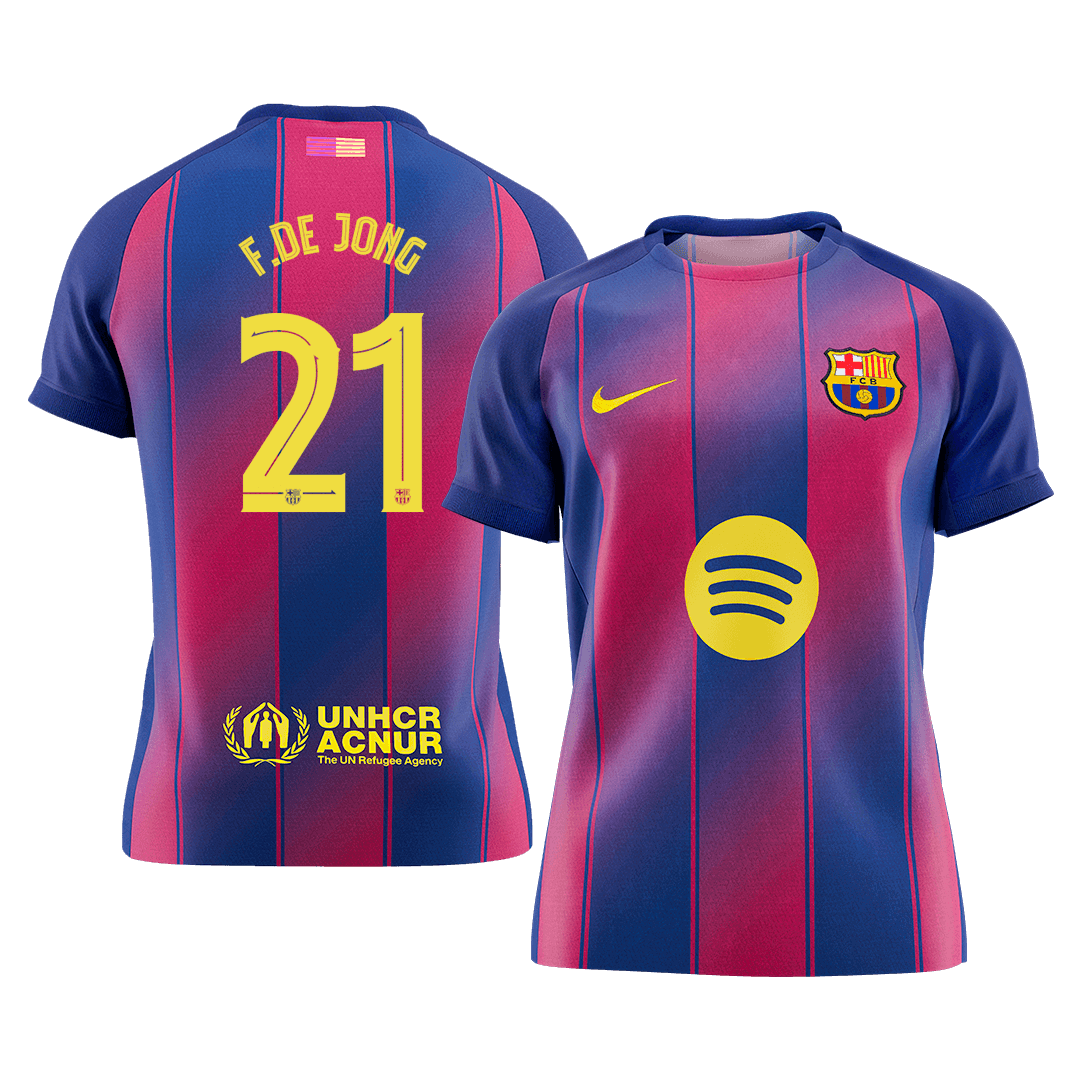 F.DE JONG #21 Barcelona Home Soccer Jersey 2025/26 -UCL - gogoalshop