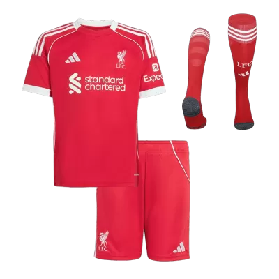 Liverpool Home Kids Soccer Jerseys Full Kit 2025/26 - gogoalshop