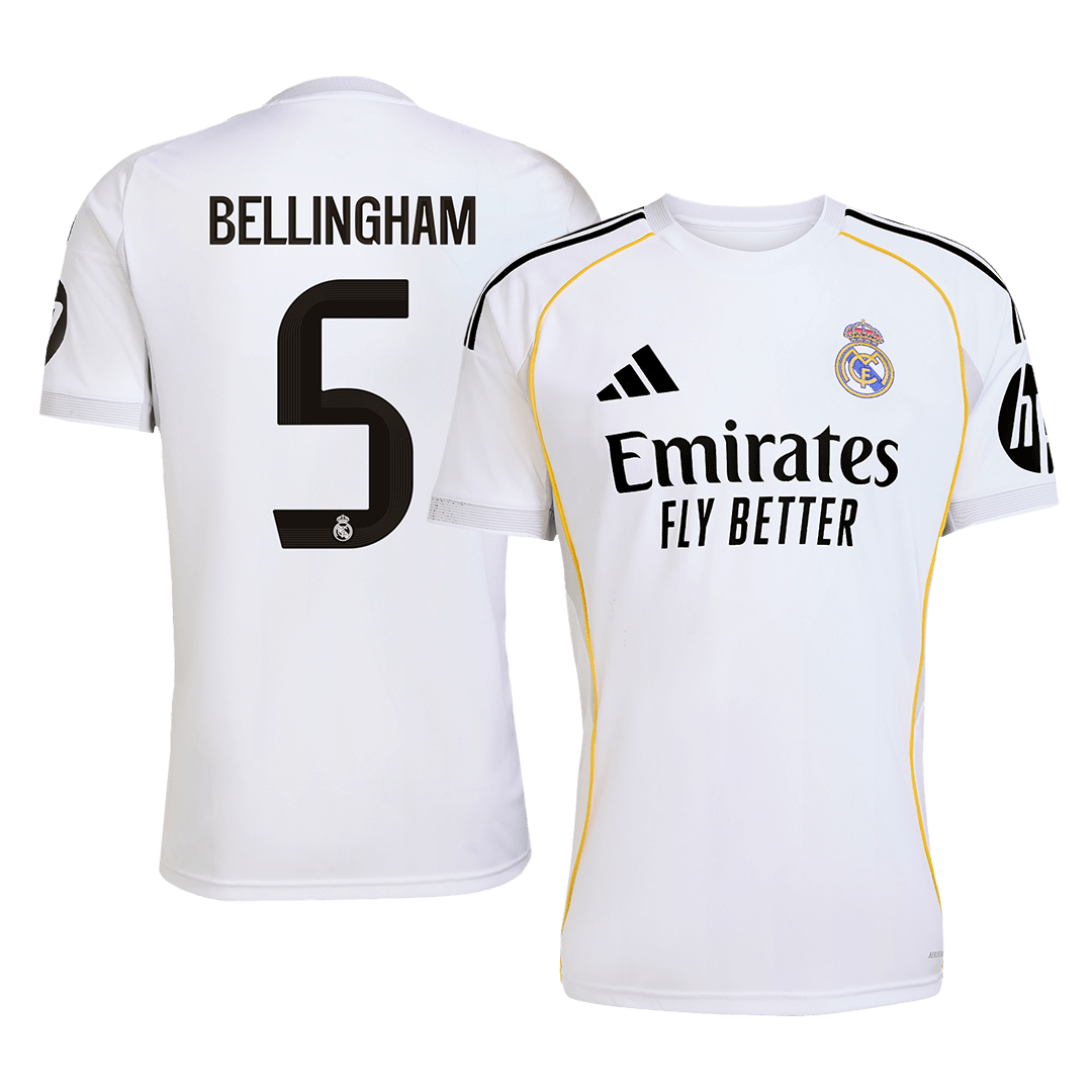 BELLINGHAM #5 Real Madrid Home Soccer Jersey 2025/26 - gogoalshop