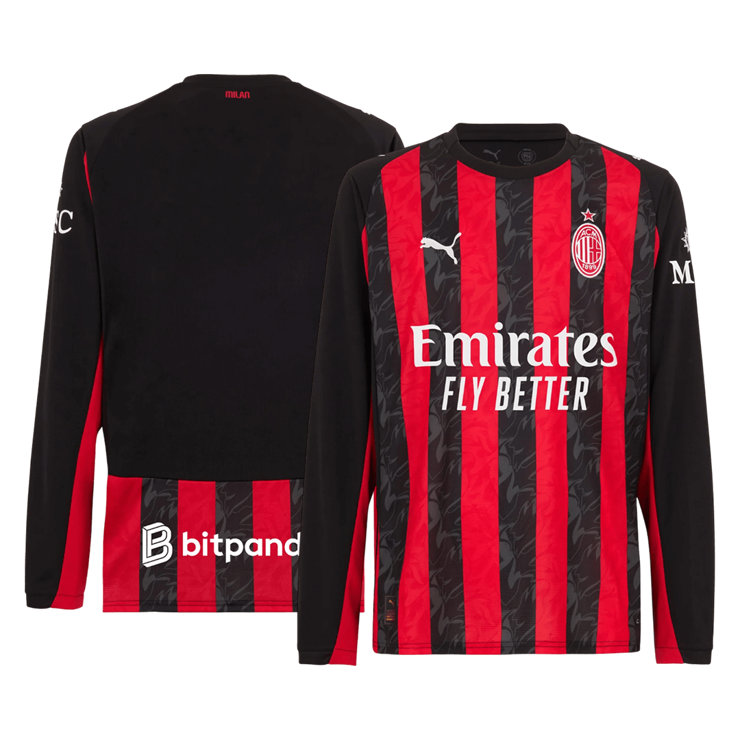 AC Milan Home Long Sleeve Jersey 2025/26 - gogoalshop