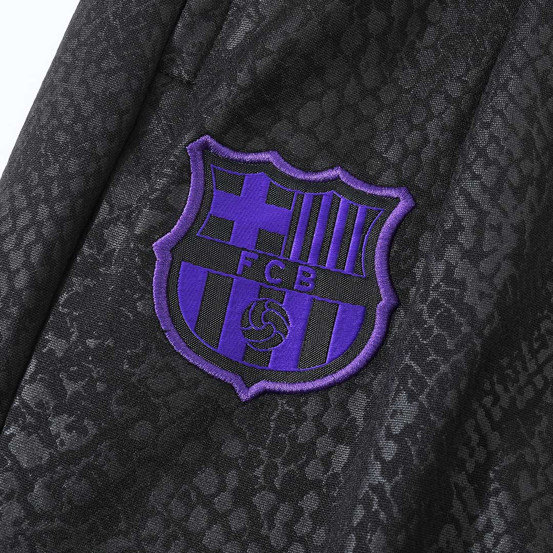 Barcelona 1/4 Zip Tracksuit 2025/26 Kids Black - gogoalshop