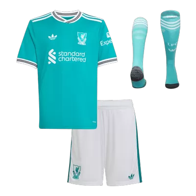 Liverpool Third Away Kids Soccer Jerseys Full Kit 2025/26 - gogoalshop