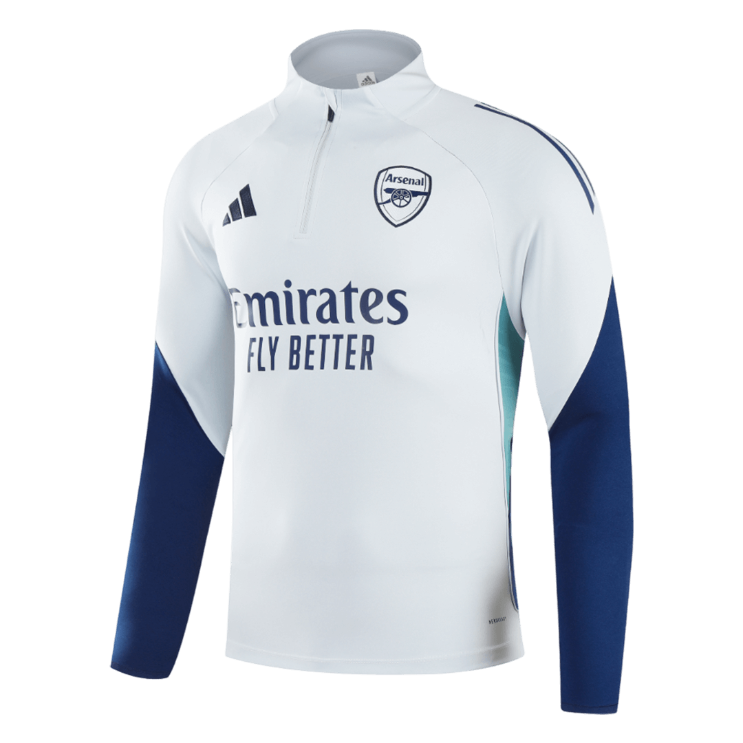 Arsenal 1/4 Zip Tracksuit 2025/26 Kids White - gogoalshop