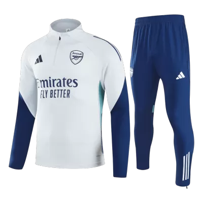 Arsenal 1/4 Zip Tracksuit 2025/26 Kids White - gogoalshop