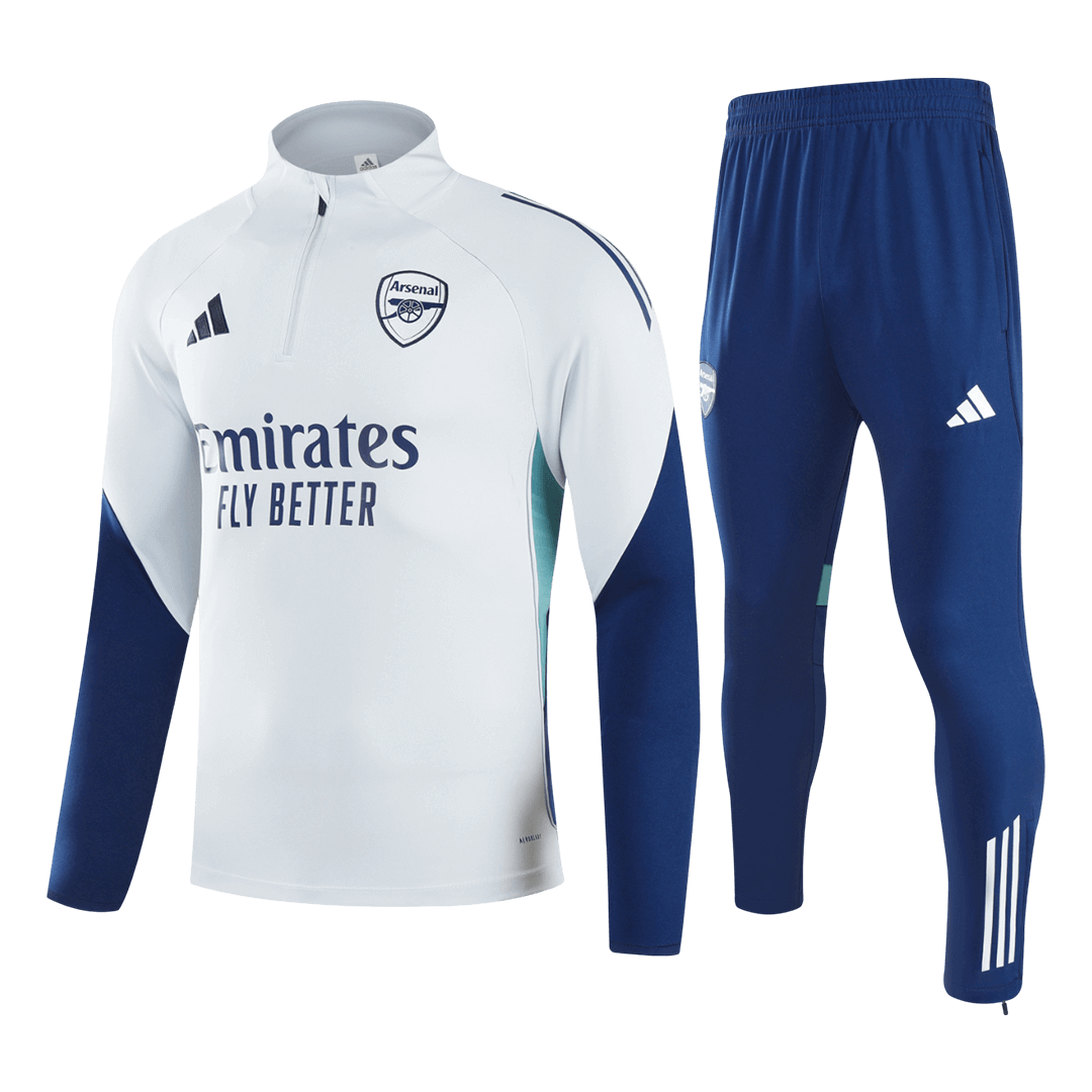 Arsenal 1/4 Zip Tracksuit 2025/26 White - gogoalshop