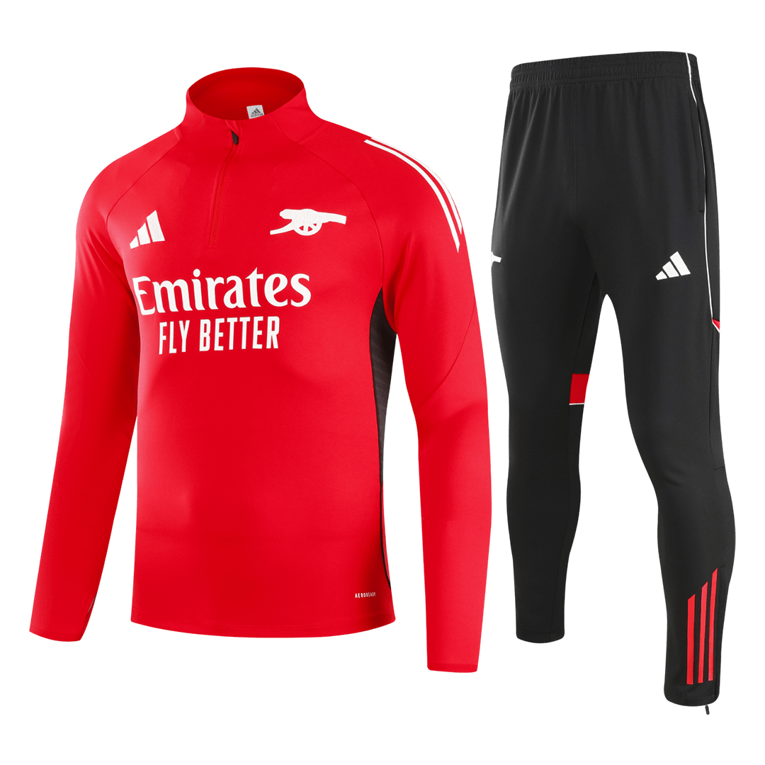 Arsenal 1/4 Zip Tracksuit 2025/26 Kids Red - gogoalshop