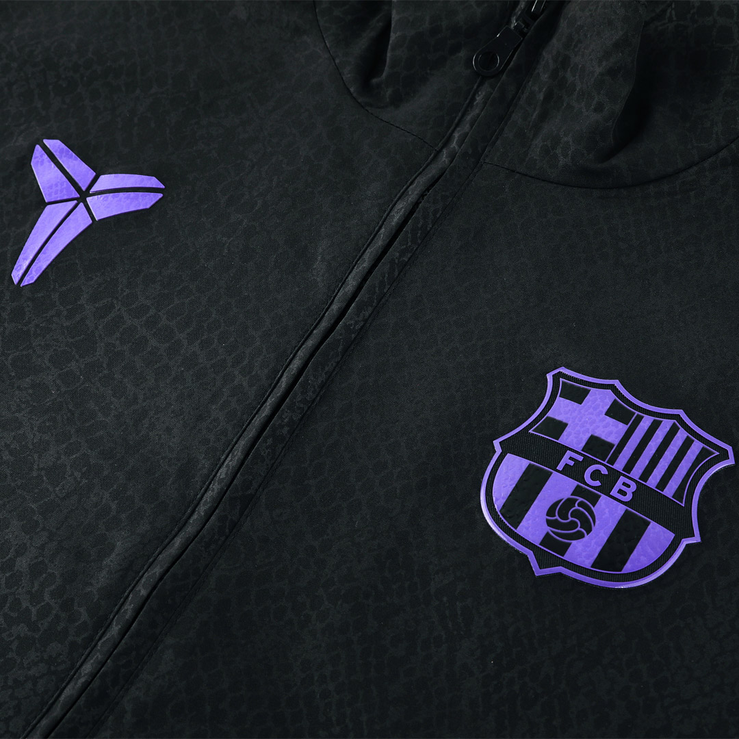 Barcelona Windbreaker Jacket 2025/26 - Black - gogoalshop