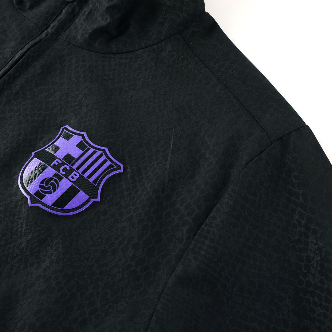 Barcelona Windbreaker Jacket 2025/26 - Black - gogoalshop