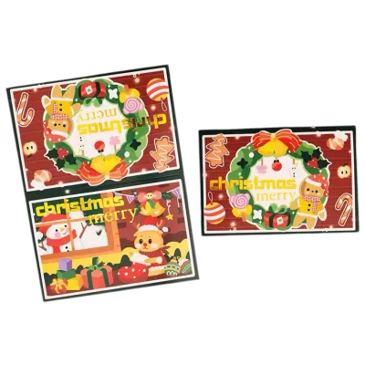 Custom Christmas Card – Christmas Wreath – Personalized Message - gogoalshop