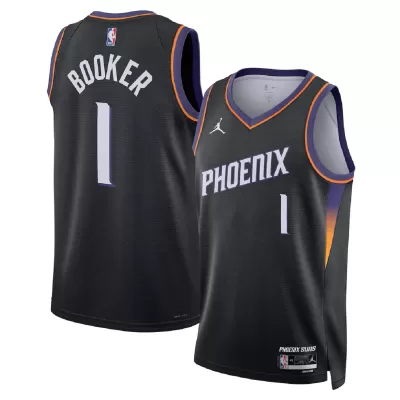 Unisex Phoenix Suns Devin Booker #1 Black Swingman Jersey - Statement Edition - gogoalshop