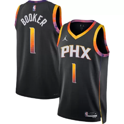 Unisex Phoenix Suns Devin Booker #1 Black Swingman Jersey - Statement Edition - gogoalshop